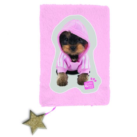 Pamiętnik pluszowy Paso A5/80 Studio Pets Pies Różowy